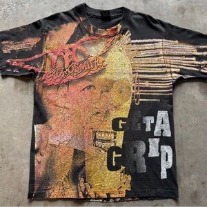 Vintage 90's Grail Aerosmith AOP Giant Tag XL Flawless Single Stitch